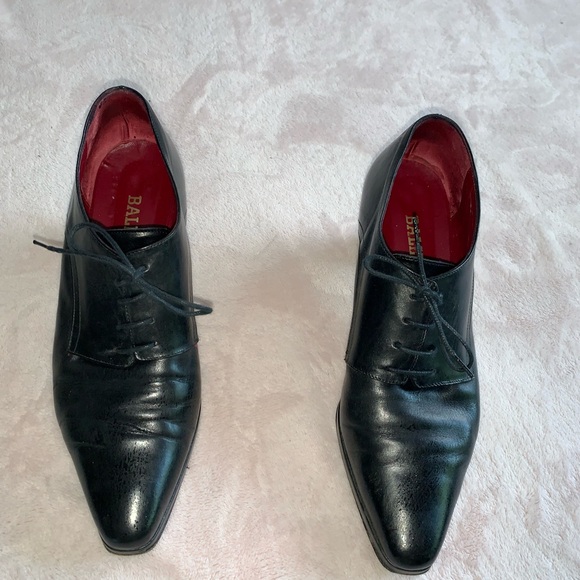 Bally Black Leather Women’s heeled Oxford Pumps Italy eu 39 Heels lace up - Picture 8 of 9